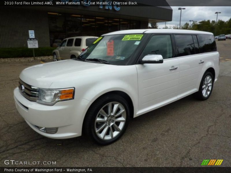 White Platinum Tri-Coat Metallic / Charcoal Black 2010 Ford Flex Limited AWD