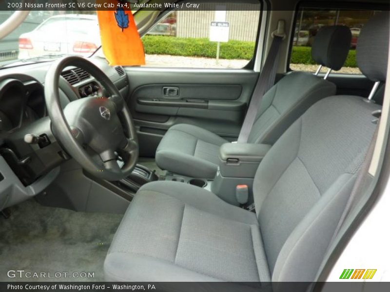 Avalanche White / Gray 2003 Nissan Frontier SC V6 Crew Cab 4x4