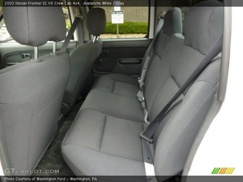 Avalanche White / Gray 2003 Nissan Frontier SC V6 Crew Cab 4x4
