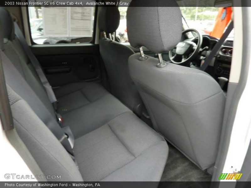 Avalanche White / Gray 2003 Nissan Frontier SC V6 Crew Cab 4x4