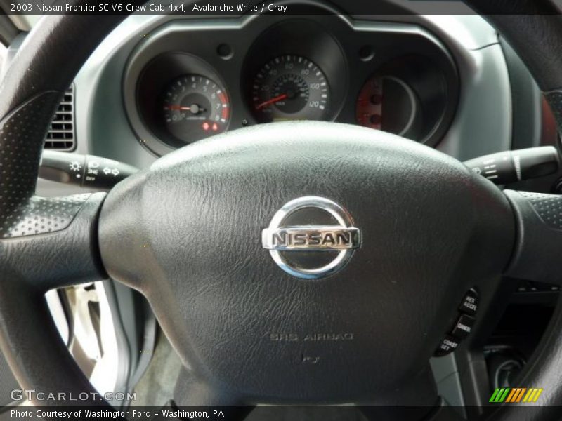 Avalanche White / Gray 2003 Nissan Frontier SC V6 Crew Cab 4x4