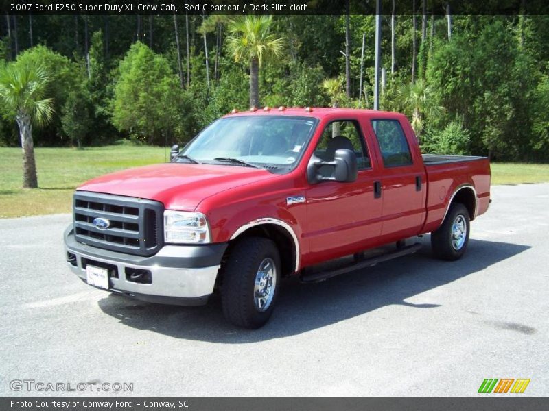 Red Clearcoat / Dark Flint cloth 2007 Ford F250 Super Duty XL Crew Cab