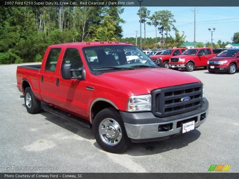 Red Clearcoat / Dark Flint cloth 2007 Ford F250 Super Duty XL Crew Cab