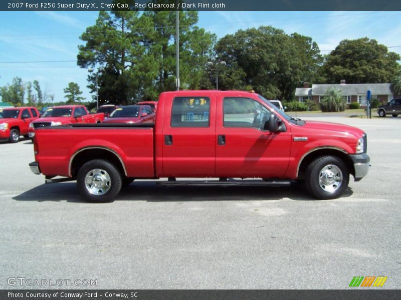 Red Clearcoat / Dark Flint cloth 2007 Ford F250 Super Duty XL Crew Cab