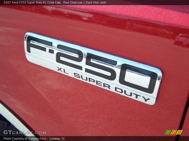 Red Clearcoat / Dark Flint cloth 2007 Ford F250 Super Duty XL Crew Cab