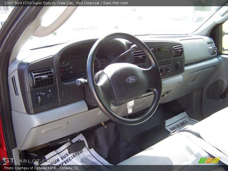 Red Clearcoat / Dark Flint cloth 2007 Ford F250 Super Duty XL Crew Cab