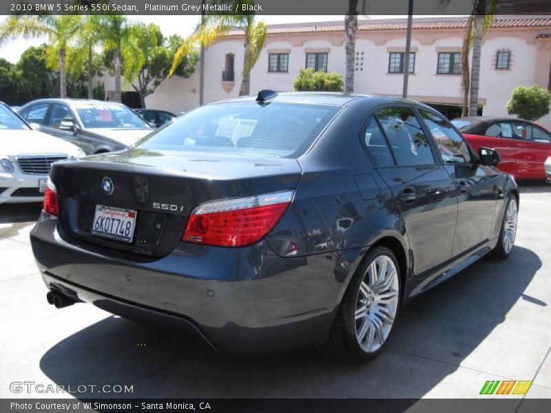 Platinum Grey Metallic / Black 2010 BMW 5 Series 550i Sedan