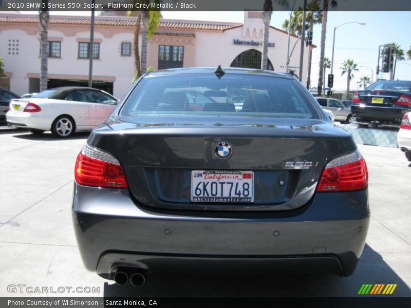 Platinum Grey Metallic / Black 2010 BMW 5 Series 550i Sedan