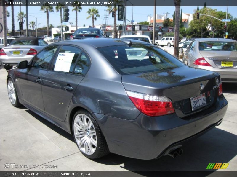 Platinum Grey Metallic / Black 2010 BMW 5 Series 550i Sedan