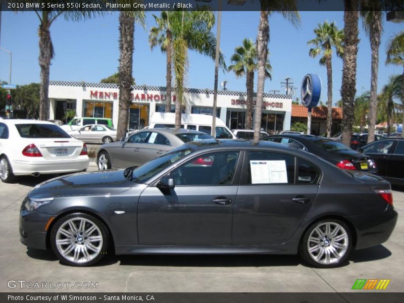 Platinum Grey Metallic / Black 2010 BMW 5 Series 550i Sedan