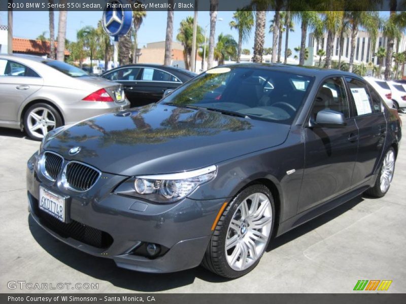 Platinum Grey Metallic / Black 2010 BMW 5 Series 550i Sedan