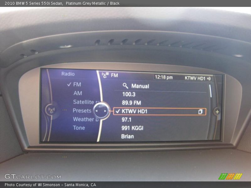 Platinum Grey Metallic / Black 2010 BMW 5 Series 550i Sedan