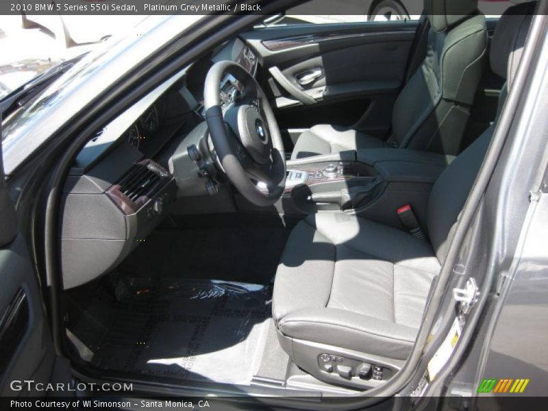 Platinum Grey Metallic / Black 2010 BMW 5 Series 550i Sedan