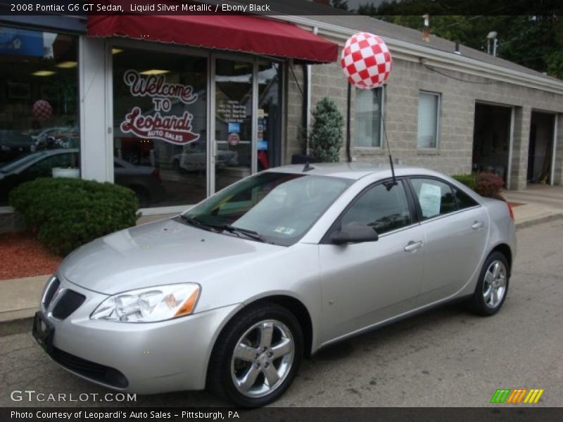 Liquid Silver Metallic / Ebony Black 2008 Pontiac G6 GT Sedan
