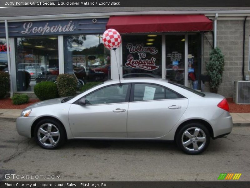 Liquid Silver Metallic / Ebony Black 2008 Pontiac G6 GT Sedan