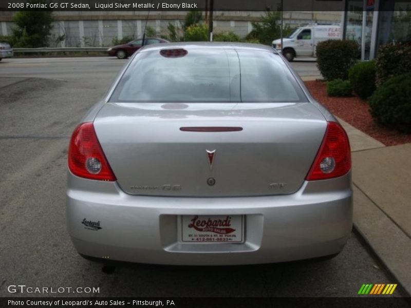 Liquid Silver Metallic / Ebony Black 2008 Pontiac G6 GT Sedan