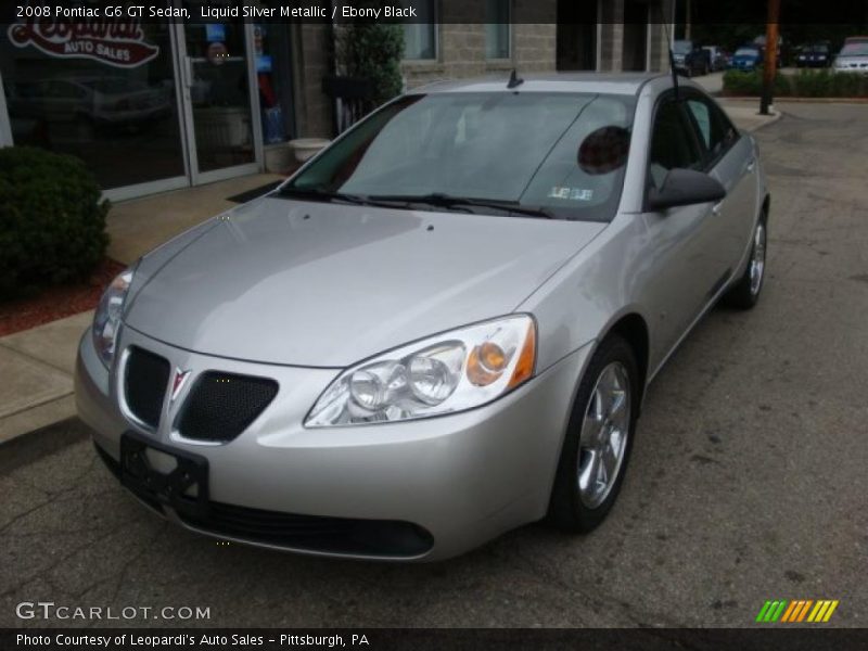 Liquid Silver Metallic / Ebony Black 2008 Pontiac G6 GT Sedan