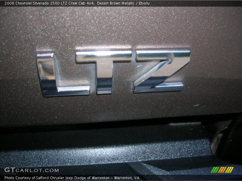 Desert Brown Metallic / Ebony 2008 Chevrolet Silverado 1500 LTZ Crew Cab 4x4