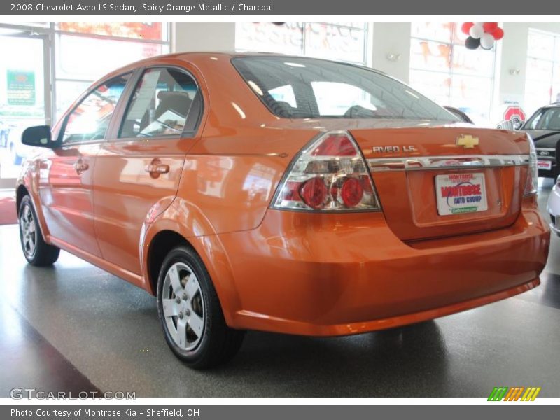 Spicy Orange Metallic / Charcoal 2008 Chevrolet Aveo LS Sedan