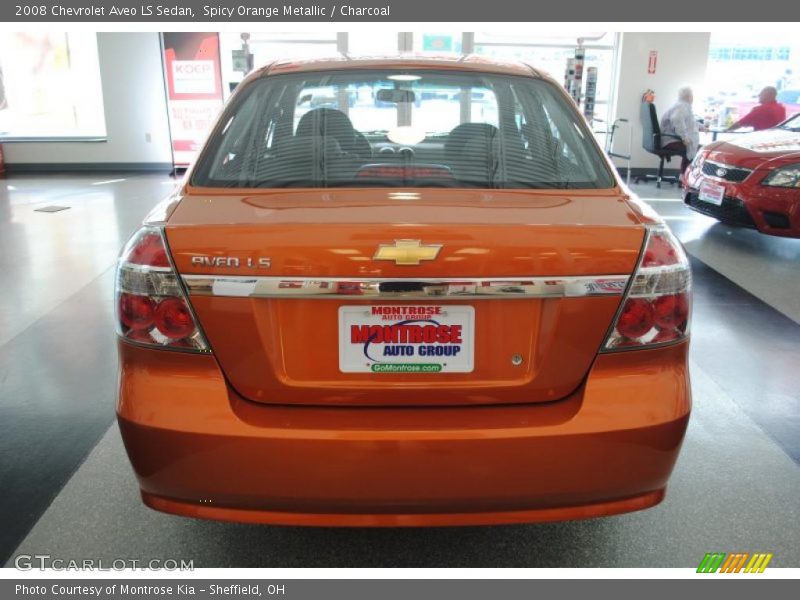 Spicy Orange Metallic / Charcoal 2008 Chevrolet Aveo LS Sedan