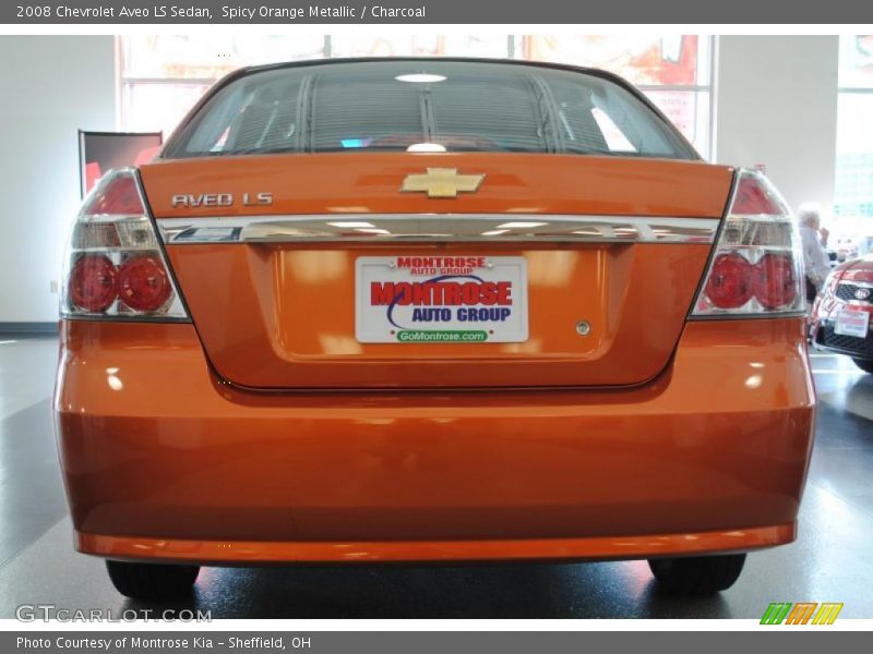 Spicy Orange Metallic / Charcoal 2008 Chevrolet Aveo LS Sedan