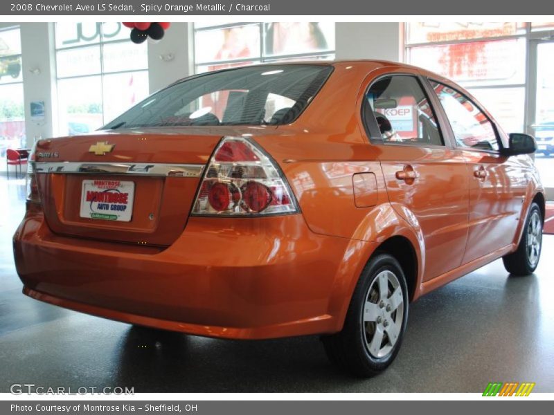 Spicy Orange Metallic / Charcoal 2008 Chevrolet Aveo LS Sedan