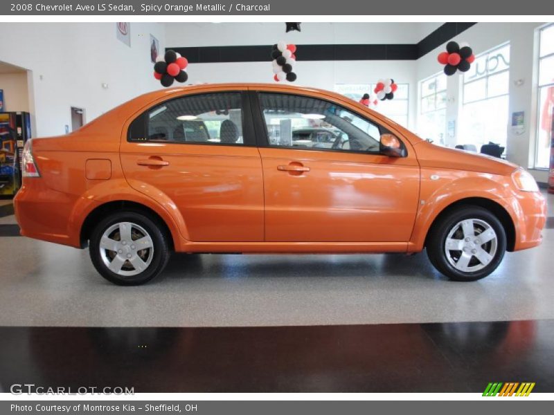 Spicy Orange Metallic / Charcoal 2008 Chevrolet Aveo LS Sedan