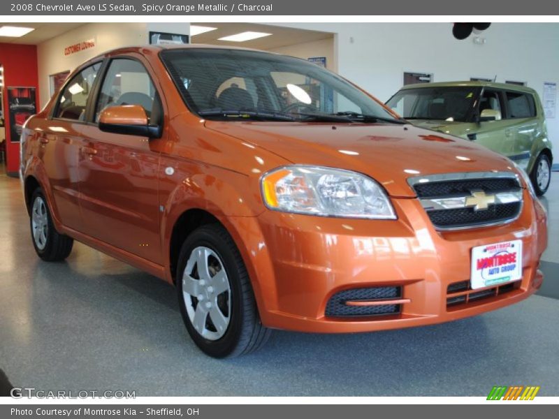 Spicy Orange Metallic / Charcoal 2008 Chevrolet Aveo LS Sedan