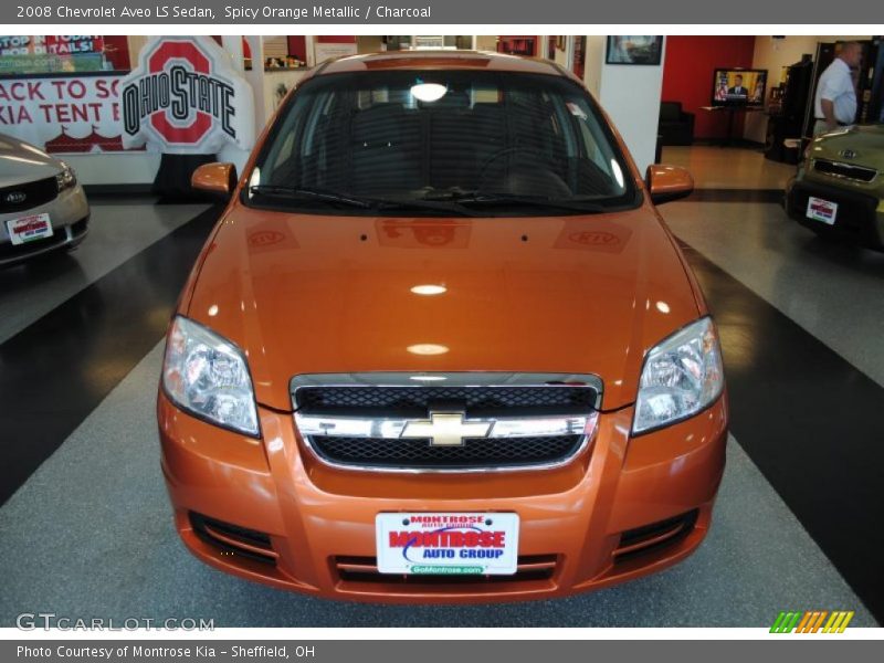 Spicy Orange Metallic / Charcoal 2008 Chevrolet Aveo LS Sedan