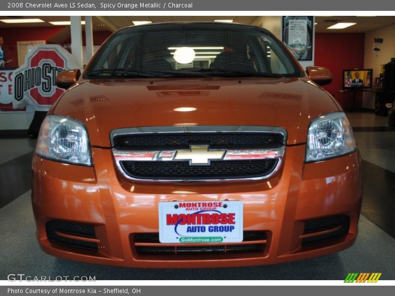 Spicy Orange Metallic / Charcoal 2008 Chevrolet Aveo LS Sedan