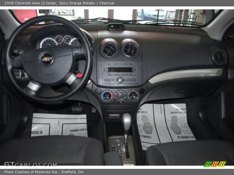 Spicy Orange Metallic / Charcoal 2008 Chevrolet Aveo LS Sedan