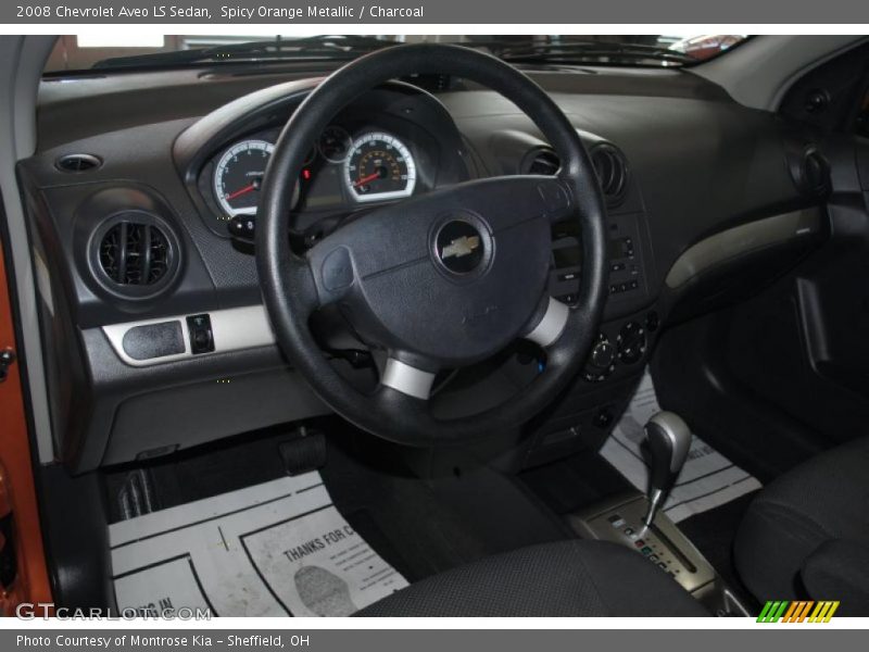 Spicy Orange Metallic / Charcoal 2008 Chevrolet Aveo LS Sedan