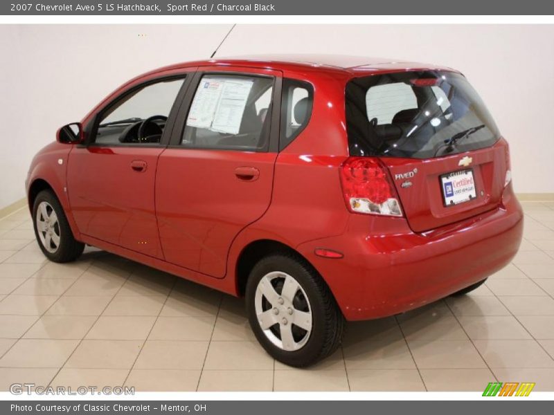 Sport Red / Charcoal Black 2007 Chevrolet Aveo 5 LS Hatchback