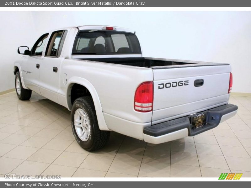 Bright Silver Metallic / Dark Slate Gray 2001 Dodge Dakota Sport Quad Cab