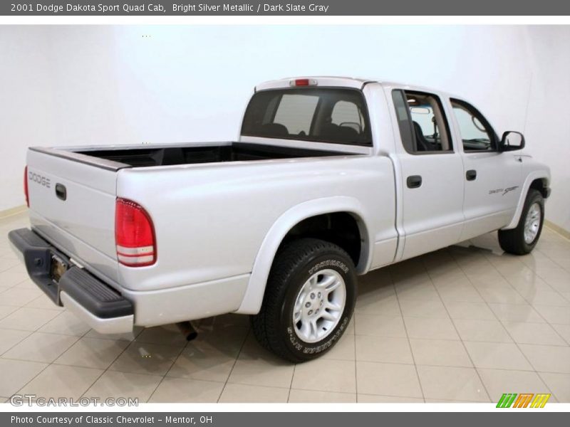 Bright Silver Metallic / Dark Slate Gray 2001 Dodge Dakota Sport Quad Cab