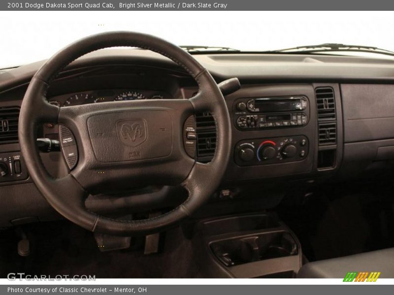 Bright Silver Metallic / Dark Slate Gray 2001 Dodge Dakota Sport Quad Cab