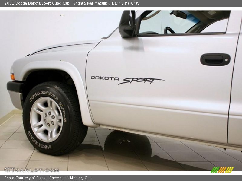 Bright Silver Metallic / Dark Slate Gray 2001 Dodge Dakota Sport Quad Cab