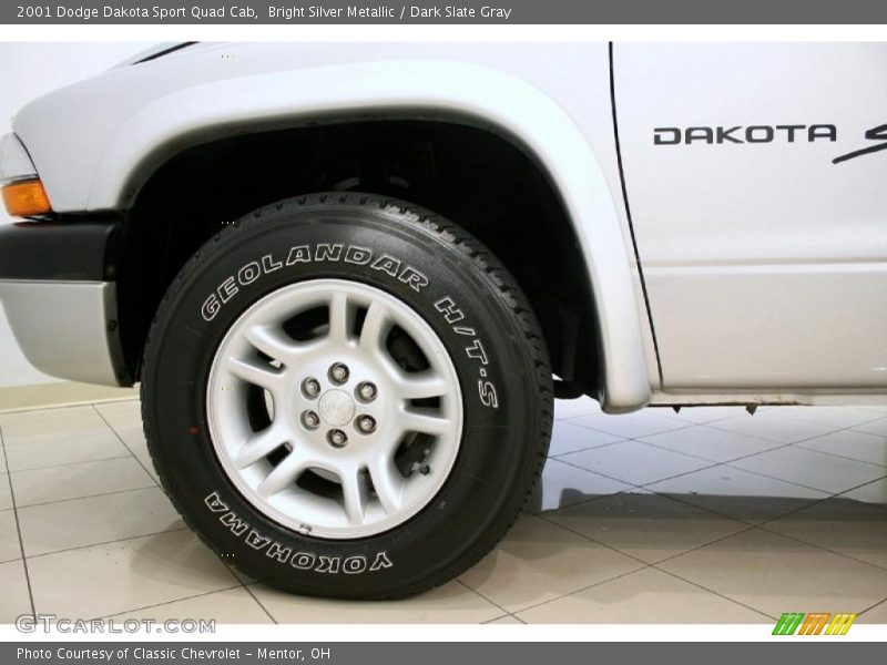 Bright Silver Metallic / Dark Slate Gray 2001 Dodge Dakota Sport Quad Cab