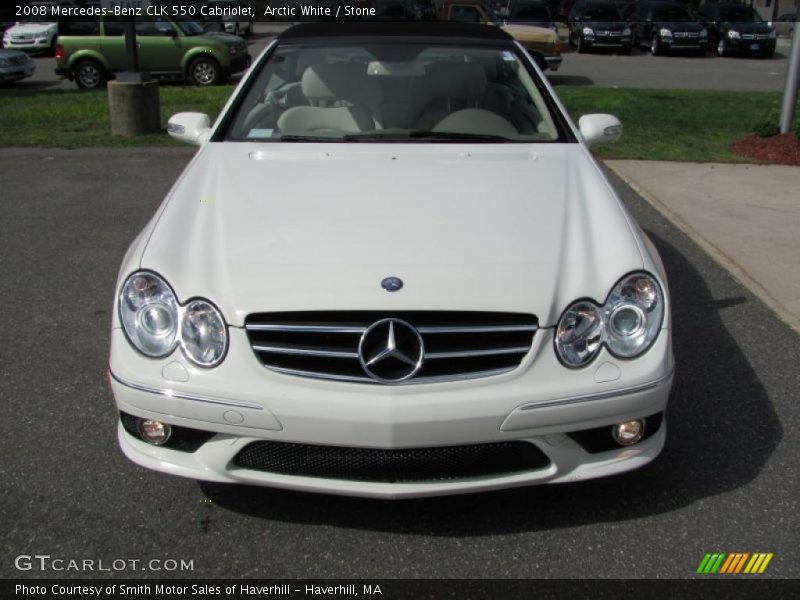 Arctic White / Stone 2008 Mercedes-Benz CLK 550 Cabriolet