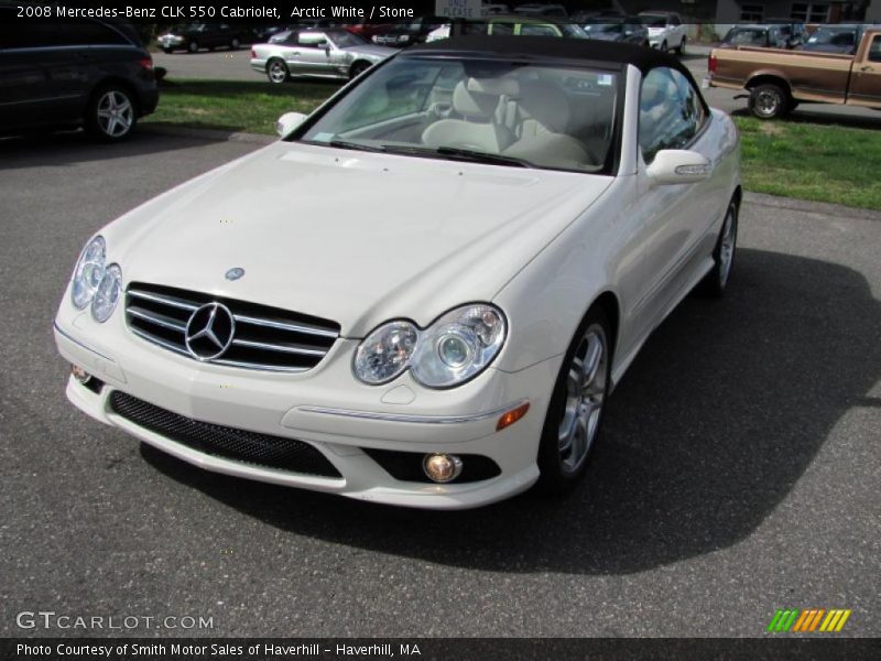 Arctic White / Stone 2008 Mercedes-Benz CLK 550 Cabriolet