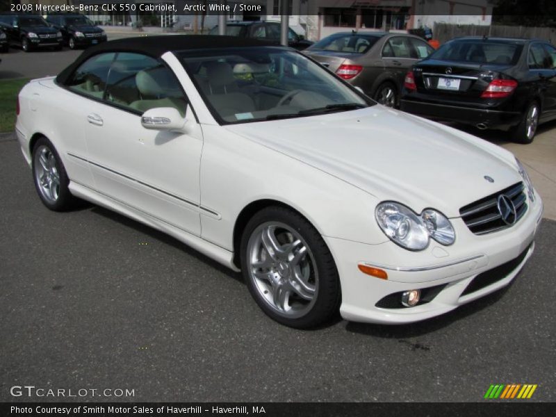 Arctic White / Stone 2008 Mercedes-Benz CLK 550 Cabriolet