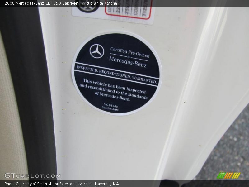 Arctic White / Stone 2008 Mercedes-Benz CLK 550 Cabriolet