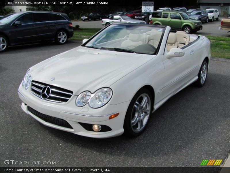 Arctic White / Stone 2008 Mercedes-Benz CLK 550 Cabriolet