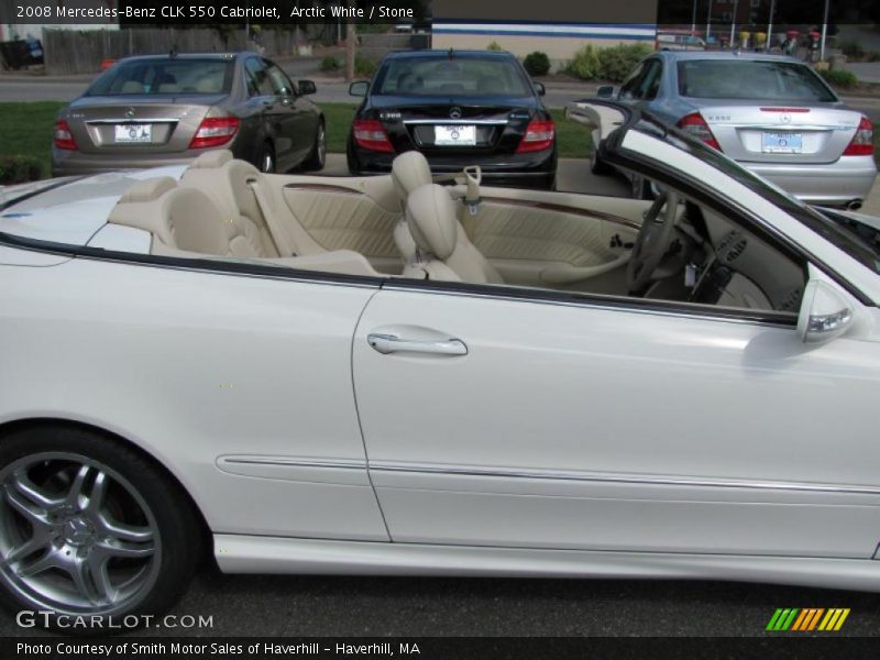 Arctic White / Stone 2008 Mercedes-Benz CLK 550 Cabriolet