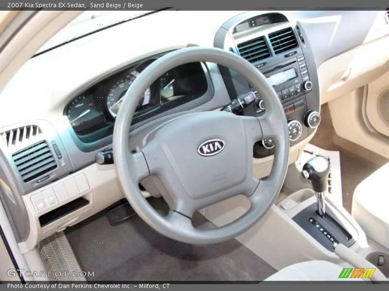 Sand Beige / Beige 2007 Kia Spectra EX Sedan