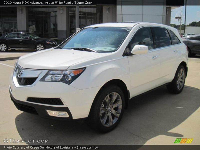 Aspen White Pearl / Taupe Gray 2010 Acura MDX Advance