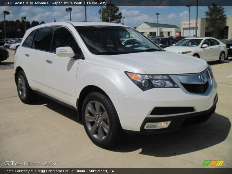 Aspen White Pearl / Taupe Gray 2010 Acura MDX Advance