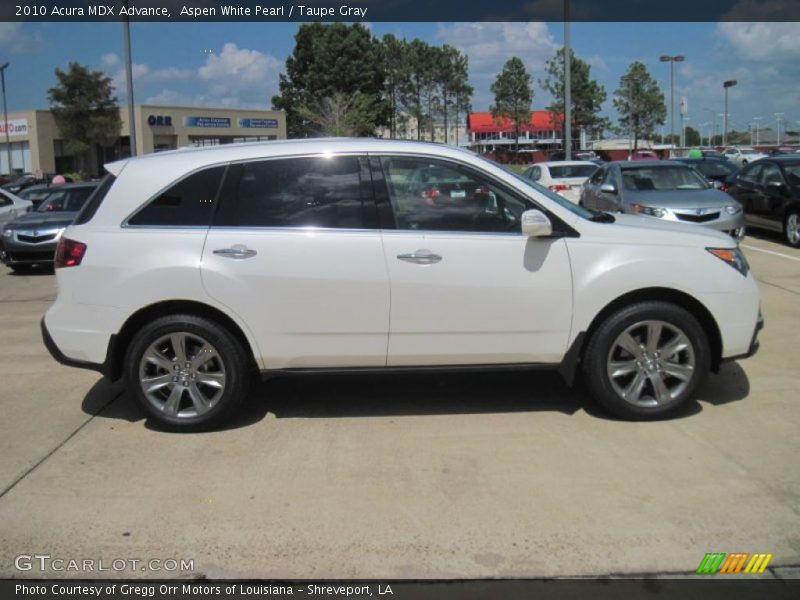 Aspen White Pearl / Taupe Gray 2010 Acura MDX Advance