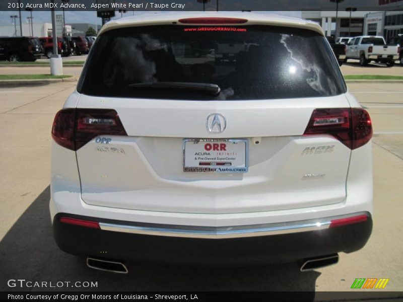 Aspen White Pearl / Taupe Gray 2010 Acura MDX Advance