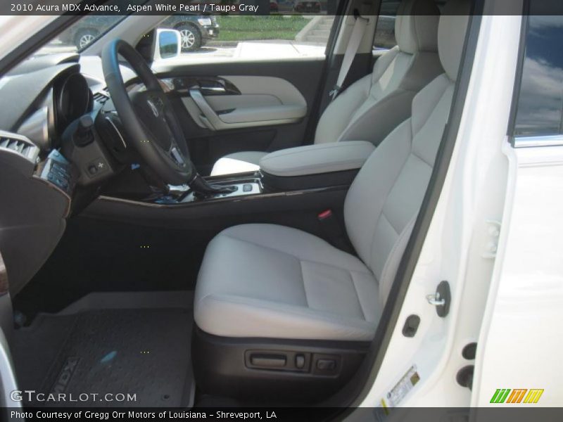 Aspen White Pearl / Taupe Gray 2010 Acura MDX Advance
